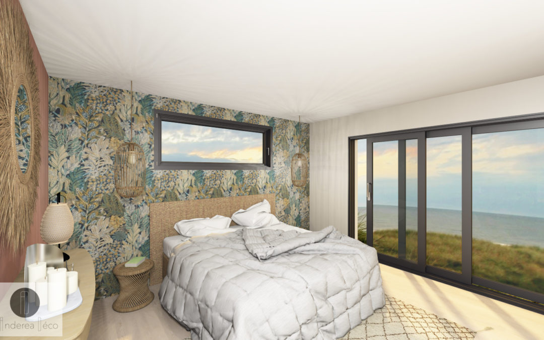 Chambre Vue 3D photo réalisme bord de mer