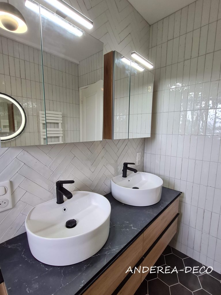 salle de bain meuble vasque suspendu