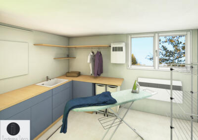 Anderea-deco Rénovation décoration architecture d'intérieur Saint Jean de Luz Visuel 3D buanderie