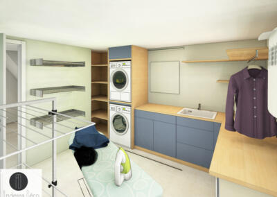 Anderea-deco Rénovation décoration architecture d'intérieur Saint Jean de Luz Visuel 3D buanderie